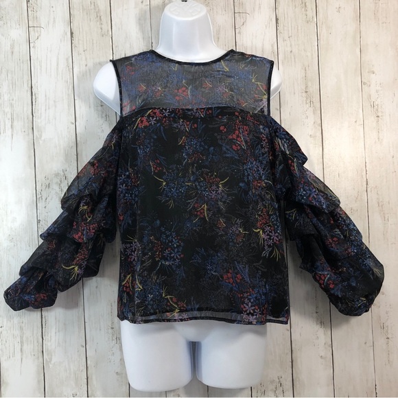 H&M Tiered Ballon Sleeves Off Shoulder Blouse 6 - Picture 1 of 10